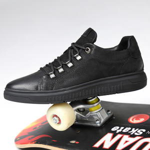 Zapatillas Deportivas de Cuero Genuino OEM Personalizadas para Hombre, Talla Grande, Negras, Casuales, a la Moda, de Cuero Real - Product Image 6