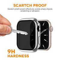Caja de reloj de privacidad a precio de fábrica para Apple Watch 7/8, caja de reloj antiespía, protector de pantalla de vidrio templado