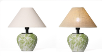 Lampe de table LED flexible en céramique verte et blanche, faite à la main à Jingdezhen, style vintage, écologique, pour chevet, décoration de ferme
