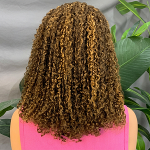 Pelucas de Cabello Humano Rizado Pixie con Densidad del 280% de FH Wholesale, Pelucas de Cabello Vietnamita Virgen con Frente de Encaje 13x4 - Product Image 5