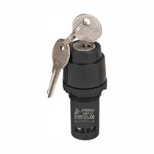 SB7-CG25 peralatan on off lock selektor tombol tekan dengan key elevator saklar listrik