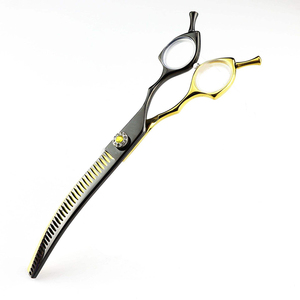 Làm Bằng Tay 7.5 Inch Cong Cắt Cắt Cắt Tóc Kéo 440C Nhật Bản Thép Văn Phòng Chuyên Nghiệp Tóc Mặc Quần Áo Con Chó Chải Chuốt Kéo - Product Image 6