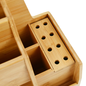 Organisateur de bureau en bois de bambou avec organisateur de fichiers pour le rangement des fournitures de bureau et accessoires de bureau - Product Image 4