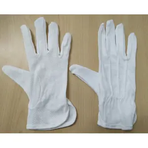 Противоскользящие хлопковые защитные белые перчатки с эластичной линией от китайского производителя