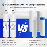 Système de purification d'eau UF sous évier à 4 étages, filtres composites PP+AC CTO+UF, économie d'eau, filtration 0,01 micron, usage domestique