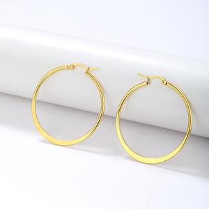 Großhandel Günstige Schmuck Vergoldete Ring Frauen Mode Classic Delicate Hot-Sell Einfache Big Circle Creolen Daily Party - Product Image 1