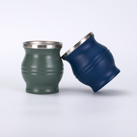 Vente en gros de haute qualité avec logo personnalisé Mini 8oz Mate Cup Gobelet à gourde en acier inoxydable à double paroi Thermos monté sur voiture