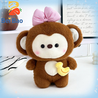 Boneka Monyet Plushie 8 Inch CE CPC, Bordir Logo Custom Tersedia, Mainan Boneka Hewan Kartun, Pabrik OEM ODM Grosir