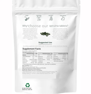 Paquet OEM Comprimés de spiruline bio 60 tables riches en protéines végétaliennes chlorophylle pour la santé Complément plein de vitamines - Product Image 3