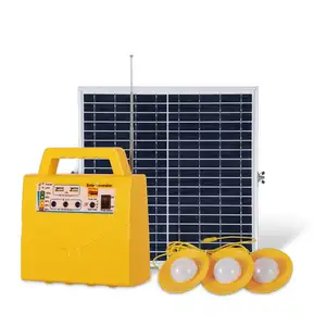 Gerador Solar portátil com 3 lâmpadas Luz Solar 7AH Home Power Generator Solar Savings sistema