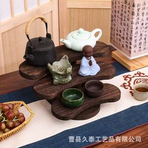 Chinese Style Solid Wood Multi Layer Tea <b>Set</b> Shelf 3 Floors Desktop Storage Rack For Teapot <b>Teacup</b> Display - Product Image 1