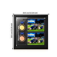 Support de Médailles en Acrylique, Cadre Photo, Boîte à Ombre en Bois, Collage Mural Personnalisé, Vente en Gros, Décoration Murale 13 Pouces 12x12 pour la Maison