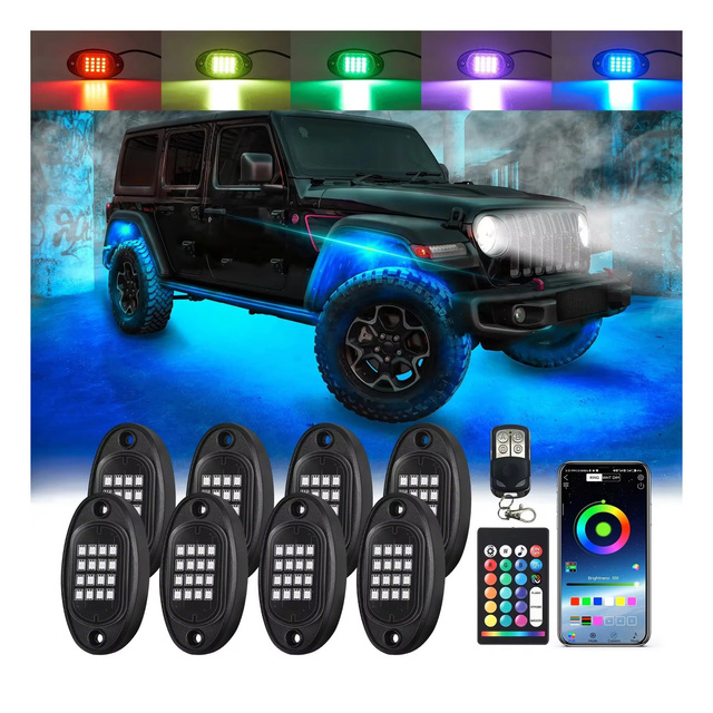 Car and Motorcycle LED Light Strip Chasing Color Changing Turn signal Light RGB Warning Light Strip