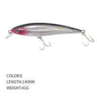 Leurre flottant pour la pêche au bar en eau douce et en eau de mer, 140 mm, 41 g, 9086, laser interne