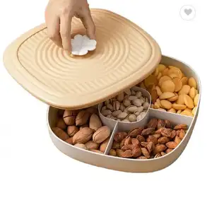 Luxury household living room melon seeds snacks dried fruit nuts candy storage box divided fruit tray