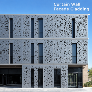 Revestimiento de fachada de aluminio perforado curvo resistente a la corrosión, panel de revestimiento decorativo para fachadas de edificios exteriores - Product Image 2