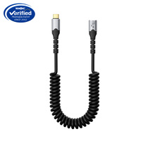 Hochgeschwindigkeits 100W USB-C Spiralkabel USB3.2 Gen 2x2 C-Kabel 20Gbps 4K 60Hz Daten- und Ladekabel Typ C mit 4K Videoausgang