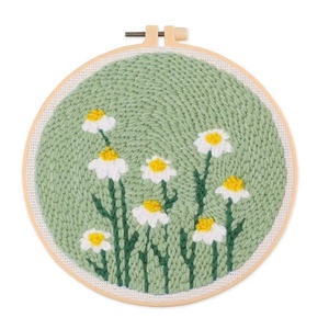 XIXI Hot Sale Punch Needle Kit DIY <b>Stitching</b> Material Pack Easy Operation Handmade Flower Theme Needlework Set for Home Decor - Product Image 1