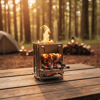 Poêle à bois pliable portable en acier inoxydable, barbecue pour le camping en plein air, la cuisine familiale dans la cour
