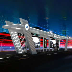 Urban <strong>Road</strong> Smart Bus Shelter, Galvanized Steel Stainless Steel, Custom Modern Intelligent Public <strong>Transit</strong> Station. - Product Image 6