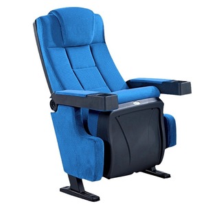 เก้าอี้โรงหนัง Anji Yijian สีน้ำเงิน พร้อมโต๊ะเขียนหนังสือ โครงเหล็ก - Product Image 1
