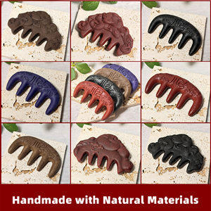 เม็ดธูปผสมสูตรพิเศษฝังในหวีไม้สไตล์จีนแบบพกพา นวดบำบัดด้วยกลิ่นหอม ดูแลเส้นผม ของขวัญรูปทรงไม่สม่ำเสมอ - Product Image 2