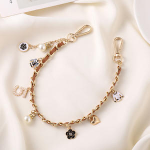 Sangle de téléphone anti-perte lanière de luxe téléphone perle porte-breloque accessoires mobiles chaîne de cordon couleur noire pour tous les téléphones - Product Image 4