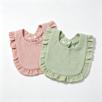 Bavoirs en tissu de coton imperméables de couleur unie pour bébés, ne blessent pas la peau, faciles à nettoyer, respirants, pour enfants