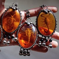 Collier pendentif Scorpion NM43426, collier avec spécimen naturel, collier gothique païen, pierre précieuse onyx noir, bijoux pour femmes