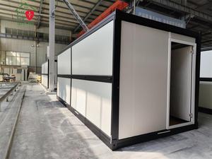 Maison de bureau modulaire pliable en conteneur, préfabriquée, avec structure en acier galvanisé antisismique, panneaux sandwich, étanche et emballée à plat - Product Image 2