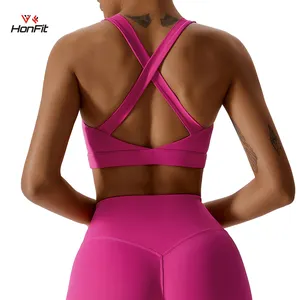 Wholesale Sexy Girls Fitness Cross Cross Sports Running Yoga Bra Padded Top Women Active Yoga Bra