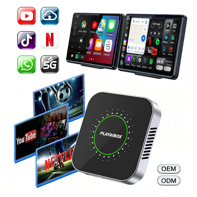 Newest Android 15 System CarPlay AI Box 4G+64GB Wireless Adapter Car Multimedia Player Supports Split Screen & Multi Apps