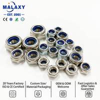 Mur Pengunci Nylon MALAXY M3-M18 SS304 A2-70 Finishing Polos ANSI Pemasok Khusus untuk Peralatan Listrik Mur Pengunci Nylon