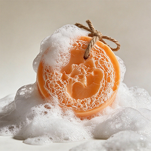 Savon de massage moussant artisanal OEM au café et au loofah, barres de savon exfoliantes naturelles pour le bain, hydratantes pour femmes et hommes - Product Image 4