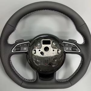 Volante de fibra de carbono y cuero personalizado para <span class=keywords><strong>Audi</strong></span> RS4 RS3 S8 S5 R8 <span class=keywords><strong>A4</strong></span> A6 TT S4 S3 C6 8J B6 B8.5 D4 4F 8V - Product Image 5