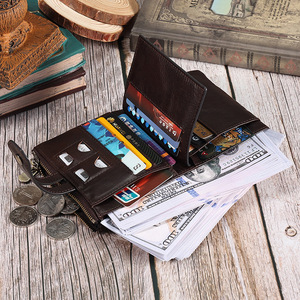 Dujiang Men's <b>Wallet</b> With Chain Multifunctional Genuine Leather Vertical Design Anti-fraud <b>Card</b> <b>Holder</b> Everyday Use - Product Image 3