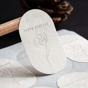 Tùy chỉnh kích thước kết cấu Matte vòng tròn vết sưng màu be tinh khiết trắng không thấm nước dính PVC Sticker dập nổi nhãn niêm phong Logo - Product Image 5