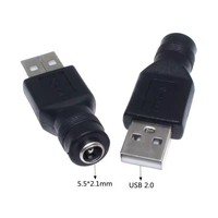 Adaptateur de prise USB A vers DC, convertisseur de port femelle vers mâle, connecteur Jack 5525 5521 4817 4017 5517 2507 3011 35135