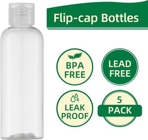 Transparent PET <b>Plastic</b> Cosmetic <b>Bottle</b> with Flip Cap for Face Cream Shampoo Lotion-<b>100ml</b>/250ml Capacity - Product Image 2