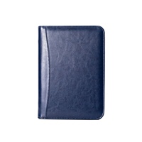 Porte-documents en cuir PU personnalisé avec logo, vente en gros, organisateur zippé pour la formation/conférence, sac de présentation pour le bureau