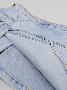 Jupe Courte en Jean Droite Taille Haute Sexy pour Femme, Respirante, Délavée et Froncée, Idéale pour l'Été et le Style Quotidien Streetwear – Vente en Gros - Product Image 5