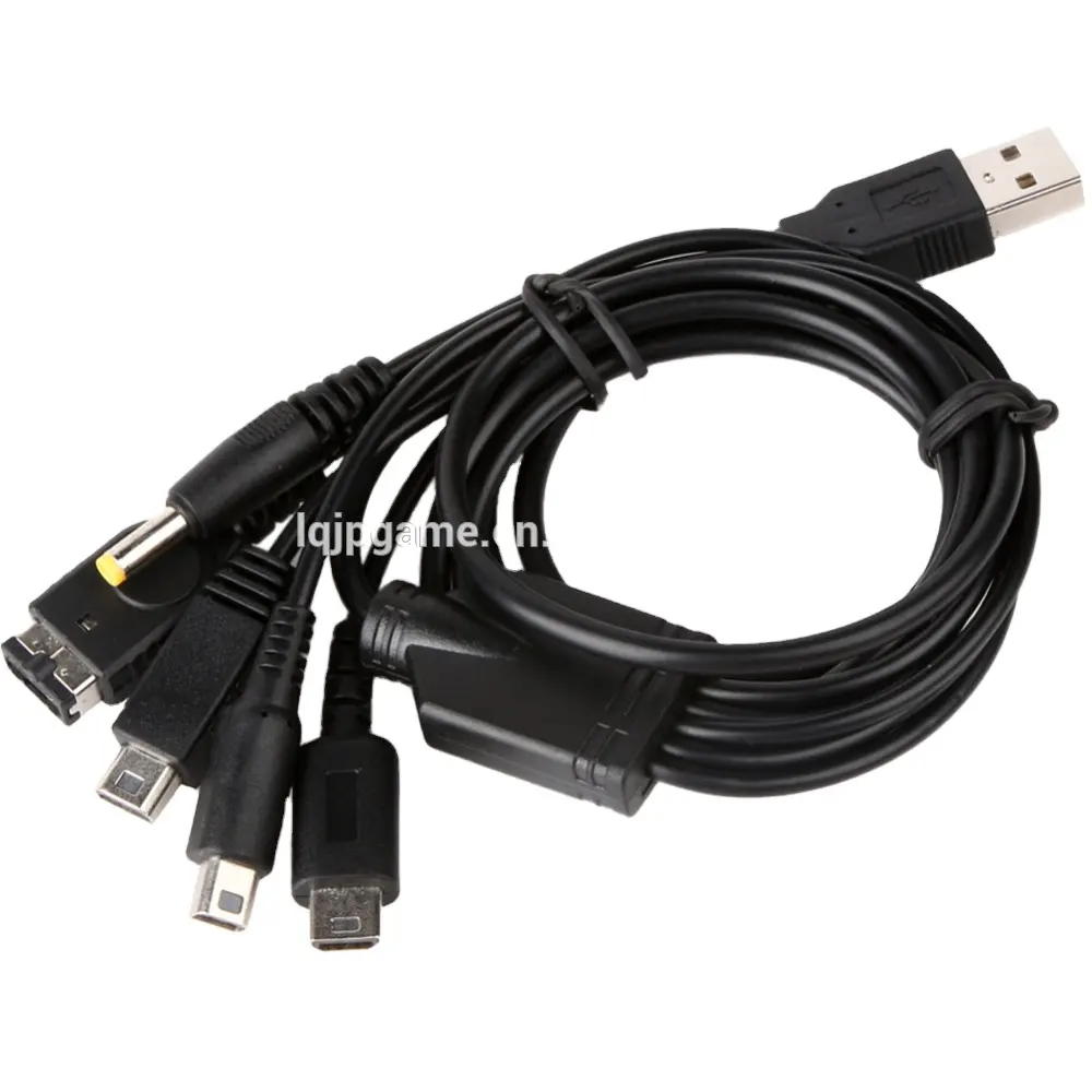 Kabel Pengisi Daya USB 1.2M 5 In 1, Kabel Pengisian Daya Cepat untuk DSL/DSI/3DS/untuk WII U/GBA SP/PSP