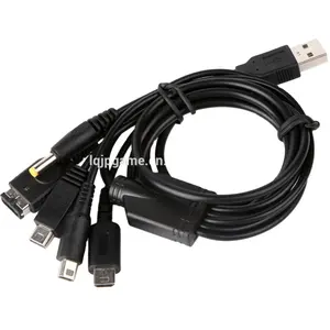 适用于3DS电缆的1.2m 5合1 USB充电器电缆DSL/DSI/3DS/WII U/GBA SP/PSP快速充电电缆线