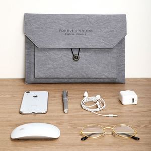 Custom Letter Size <b>A4</b> Leather Document Bag with Button Large Capacity Office <b>File</b> Storage Folder Document <b>File</b> Bag for Business - Product Image 5