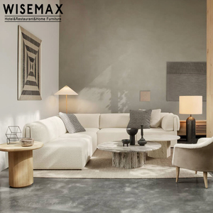 WISEMAX MUEBLES muebles modernos para el hogar sala de estar sofás tela lino <span class=keywords><strong>blanco</strong></span> combinación esquina L sofás modulares conjunto para 7 plazas - Product Image 3