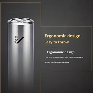 Cenicero <span class=keywords><strong>de</strong></span> Acero Inoxidable para Exteriores, Diseño Especial para Zonas <span class=keywords><strong>de</strong></span> Fumadores, Fabricado en Foshan - Product Image 2