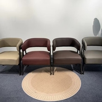 Fauteuil d'appoint 8155 en cuir PU style nordique, dossier ouvert, pieds en métal, chaise de loisirs individuelle pour salle à manger