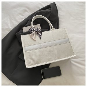 Borsa a Mano Casual in Tela per Donna con Cerniera e Tracolla Regolabile, Logo Personalizzato, Vendita Calda - Product Image 6