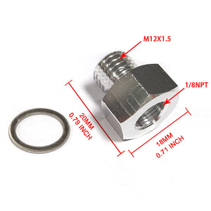 Adaptador de presión de aceite roscado M12x1.5 a 1/8Npt, reductor de rosca interna y externa de metal para piezas de motor automotriz - Product Image 1