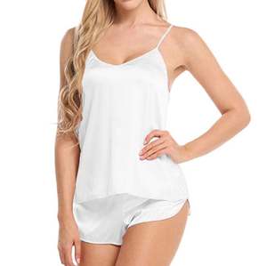 I-0429 Wholesale Sleepwear Top and <b>Shorts</b> SleepWear Pijama Lace Summer Women <b>Satin</b> <b>Pajamas</b> Set - Product Image 2